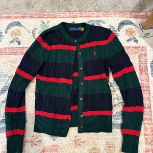 Ralph Lauren Green, Red, Navy Striped Sweater